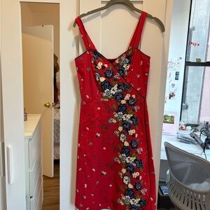 Betsey Johnson Red Floral Mini Dress